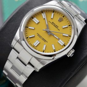 Đồng Hồ Rolex Oyster Perpetual 124300 Rep 11 Cao Cấp Mặt Số Màu Vàng VSF 41mm (2)