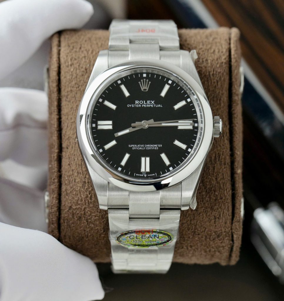 Đồng Hồ Rolex Oyster Perpetual Replica 11 Mặt Đen Nhà Máy Clean 41mm (2)