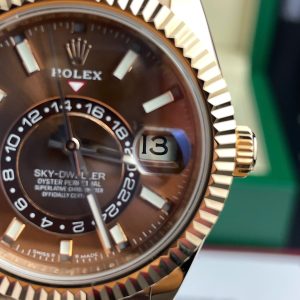 Đồng Hồ Rolex Sky-Dweller M336235 Replica 11 Bọc Vàng Thật Mặt Chocolate 42mm (2)