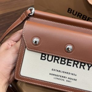 Túi Xách Burberry Title Horseerry Siêu Cấp Màu Nâu 15x19 (2)