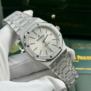 Đồng Hồ Audemars Piguet Royal Oak 15410 Frosted Gold Rep 11 Mặt Trắng Nhà Máy APS 41mm (2)