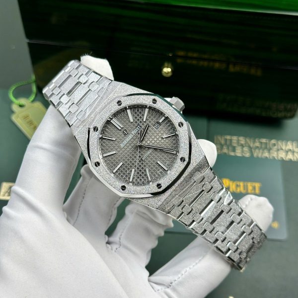 Đồng Hồ Audemars Piguet Royal Oak 15410 Frosted Gold Replica 11 Mặt Xám Nhà Máy APS 41mm (2)