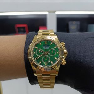 Đồng Hồ Cũ Rolex Daytona Rep 11 Mặt Xanh Mạ Vàng Cọc Dạ Quang 40mm (1)