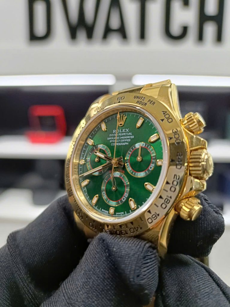 Đồng Hồ Cũ Rolex Daytona Rep 11 Mặt Xanh Mạ Vàng Cọc Dạ Quang 40mm (1)