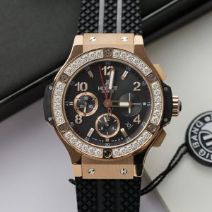 Đồng Hồ Hublot Big Bang Chronograph Chế Tác Đính Kim Cương Moissanite Màu Đen 44mm (2)