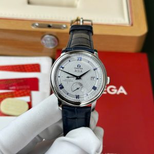 Đồng Hồ Omega De Ville Prestige Power Reserve Rep 11 Cao Cấp Mặt Xám Cọc Số Màu Xanh 39 (2)