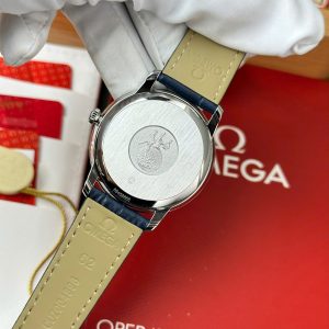 Đồng Hồ Omega De Ville Prestige Power Reserve Rep 11 Cao Cấp Mặt Xám Cọc Số Màu Xanh 39 (2)