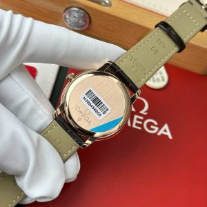 Đồng Hồ Omega De Ville Prestige Power Reserve Rep 11 Mạ Vàng Hồng Dây Da 39 (2)