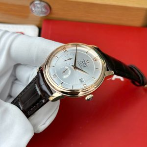 Đồng Hồ Omega De Ville Prestige Power Reserve Rep 11 Mạ Vàng Hồng Dây Da 39 (2)