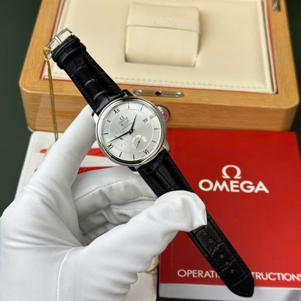 Đồng Hồ Omega De Ville Prestige Power Reserve Replica 1 1 Dây Da Màu Đen 39 (2)