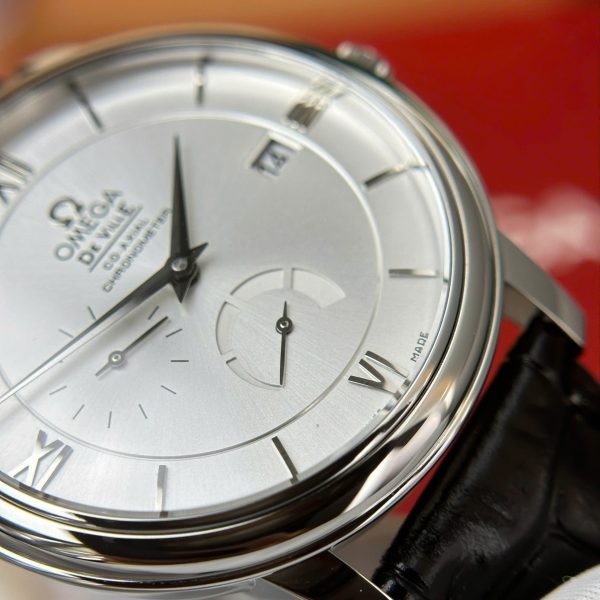 Đồng Hồ Omega De Ville Prestige Power Reserve Replica 1 1 Dây Da Màu Đen 39 (2)