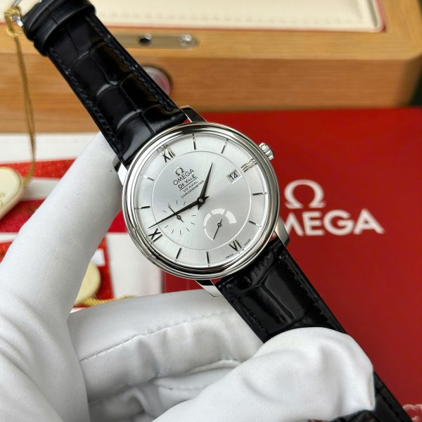 Đồng Hồ Omega De Ville Prestige Power Reserve Replica 1 1 Dây Da Màu Đen 39 (2)