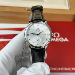 Đồng Hồ Omega De Ville Prestige Power Reserve Replica 1 1 Dây Da Màu Đen 39 (2)