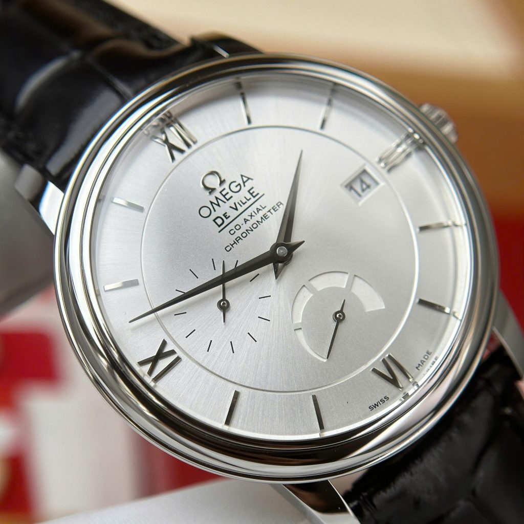 Đồng Hồ Omega De Ville Prestige Power Reserve Replica 1 1 Dây Da Màu Đen 39 (2)