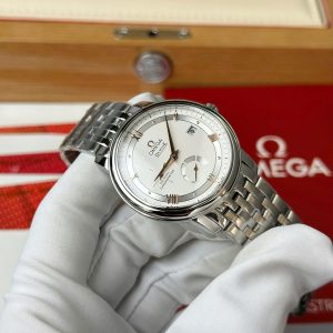 Đồng Hồ Omega De Ville Prestige Power Reserve Replica 11 Mặt Trắng Dây Kim Loại 39 (2)