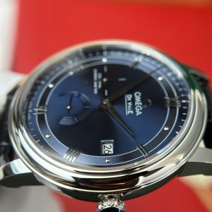 Đồng Hồ Omega De Ville Prestige Power Reserve Replica 11 Mặt Xanh Blue Dây Da 39 (2)