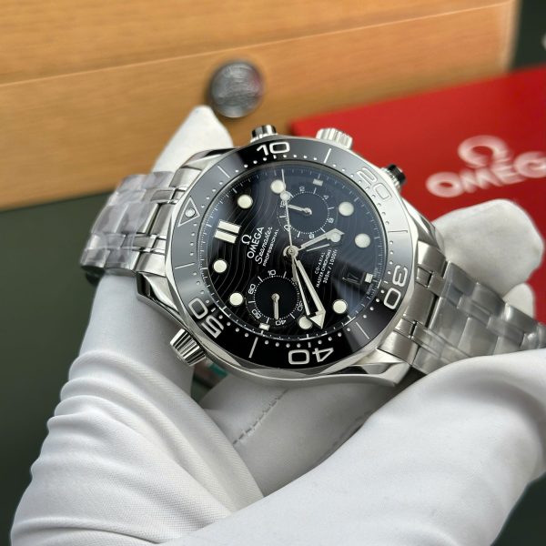 Đồng Hồ Omega Seamaster Diver 300M Chronograph Rep 11 Cao Cấp Mặt Đen Nhà Máy N1 44mm (2)