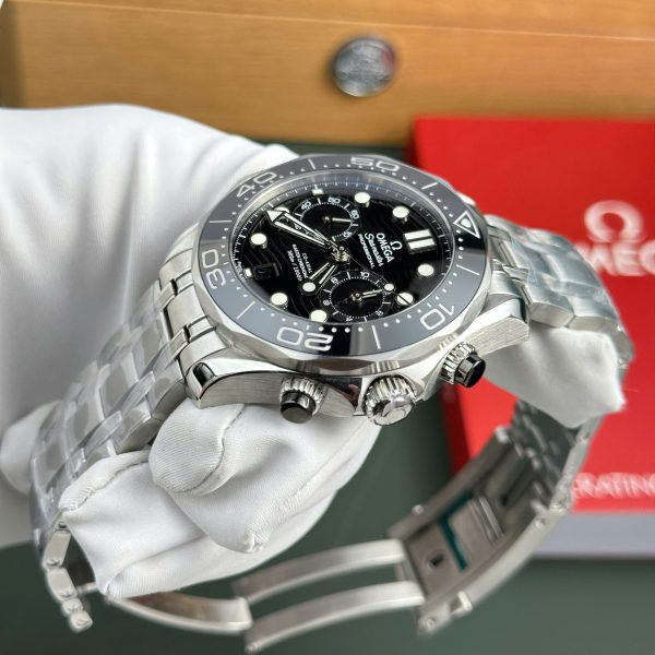 Đồng Hồ Omega Seamaster Diver 300M Chronograph Rep 11 Cao Cấp Mặt Đen Nhà Máy N1 44mm (2)