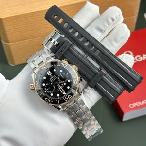 Đồng Hồ Omega Seamaster Diver 300M Chronograph Replica 11 Demi Vàng Hồng N1 Factory 44mm (2)