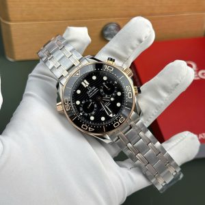 Đồng Hồ Omega Seamaster Diver 300M Chronograph Replica 11 Demi Vàng Hồng N1 Factory 44mm (2)