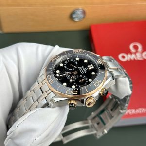 Đồng Hồ Omega Seamaster Diver 300M Chronograph Replica 11 Demi Vàng Hồng N1 Factory 44mm (2)