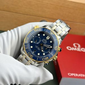 Đồng Hồ Omega Seamaster Diver 300M Chronograph Replica 11 Mặt Xanh Blue N1 Factory 44mm (2)