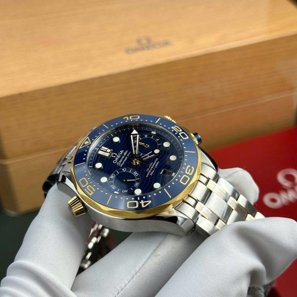 Đồng Hồ Omega Seamaster Diver 300M Chronograph Replica 11 Mặt Xanh Blue N1 Factory 44mm (2)