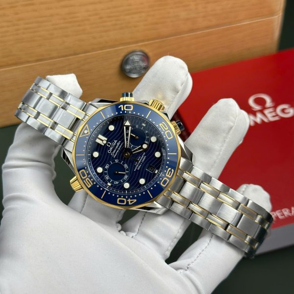 Đồng Hồ Omega Seamaster Diver 300M Chronograph Replica 11 Mặt Xanh Blue N1 Factory 44mm (2)