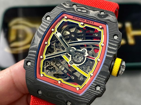 Đồng Hồ Richard Mille Chế Tác RM67-02 Vỏ Carbon Siêu Mỏng Trọng Lượng 37 Grams Màu Đỏ 38.7×47 (1)