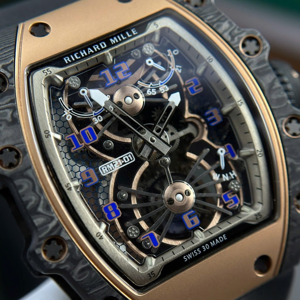 Đồng Hồ Richard Mille RM21-01 Tourbillon Aerodyne Replica 11 Dây Cao Su 43x51mm (2)