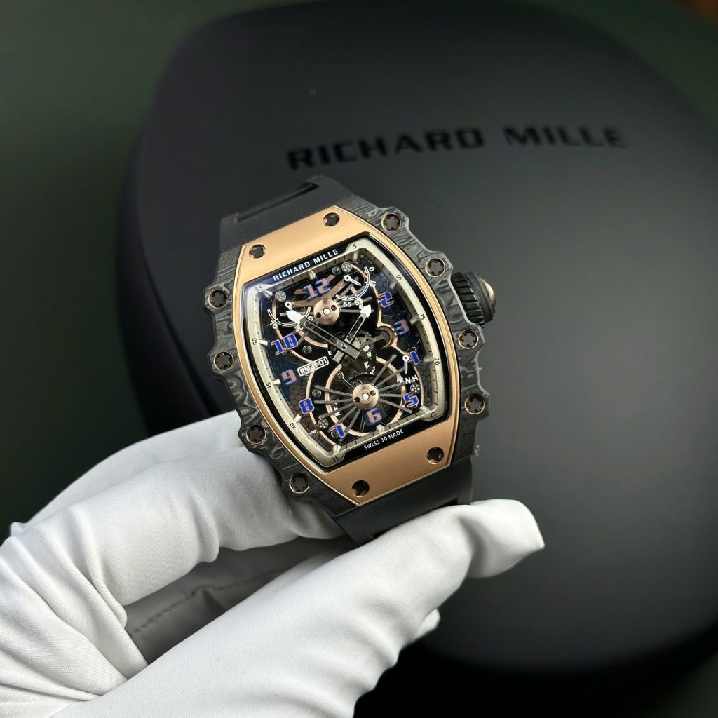 Đồng Hồ Richard Mille RM21-01 Tourbillon Aerodyne Replica 11 Dây Cao Su 43x51mm (2)