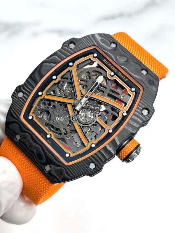 Đồng Hồ Richard Mille RM67-02 Carbon Tinh Chỉnh Trọng Lượng 37 Grams Siêu Nhẹ Màu Cam 38.7×47 (2)