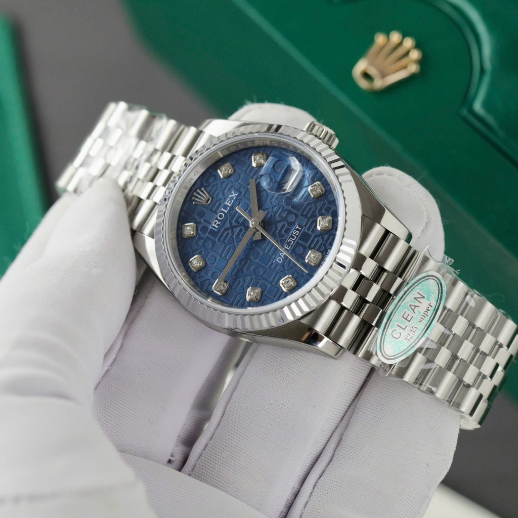 Đồng Hồ Rolex DateJust 126234 Replica 11 Mặt Vi Tinh Xanh Navy Nhà Máy Clean 36mm (2)