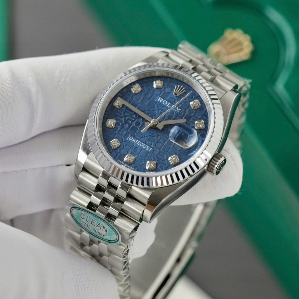 Đồng Hồ Rolex DateJust 126234 Replica 11 Mặt Vi Tinh Xanh Navy Nhà Máy Clean 36mm (2)