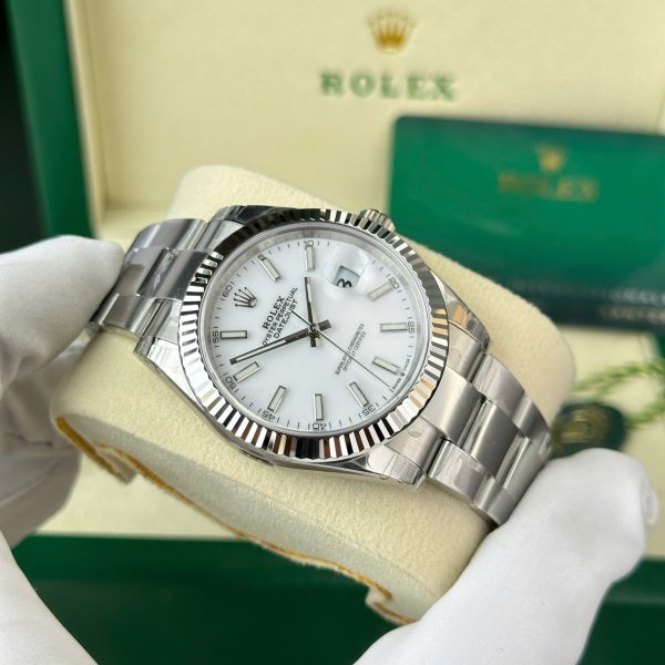 Đồng Hồ Rolex DateJust 126334 Rep 11 Cao Cấp Mặt Trắng Dây Oyster Nhà Máy VS 41mm (2)