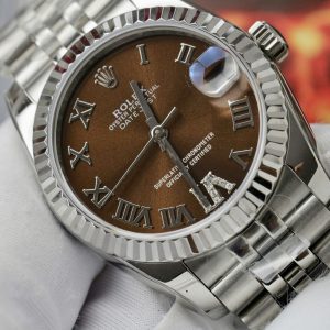 Đồng Hồ Rolex DateJust 178274 Replica 11 Mặt Nâu Cọc Số La Mã 31mm (2)