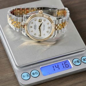 Đồng Hồ Rolex DateJust Chế Tác Bọc Vàng Thật Mặt Khảm Xà Cừ Nhà Máy GM 41mm (2)