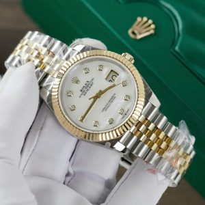 Đồng Hồ Rolex DateJust Chế Tác Bọc Vàng Thật Mặt Khảm Xà Cừ Nhà Máy GM 41mm (2)