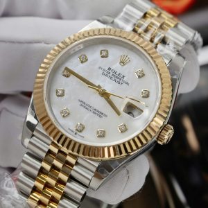 Đồng Hồ Rolex DateJust Chế Tác Bọc Vàng Thật Mặt Khảm Xà Cừ Nhà Máy GM 41mm (2)