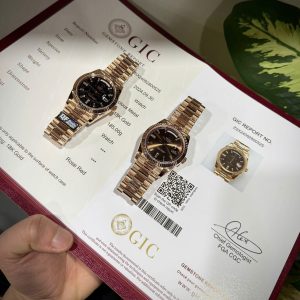 Đồng Hồ Rolex Day-Date 228235 Rep 11 Cao Cấp Mặt Số Chocolate Bọc Vàng Thật Trọng Lượng 185grams QF 40mm (2)