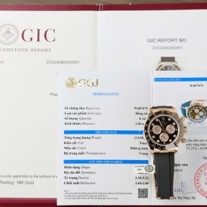 Đồng Hồ Rolex Daytona Chế Tác Bọc Vàng Thật + Cọc Số Đính Kim Cương Moissanite 40mm (2)