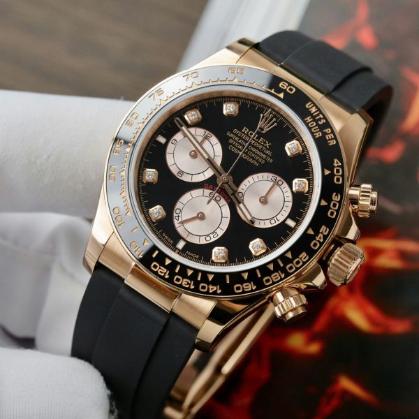 Đồng Hồ Rolex Daytona Chế Tác Bọc Vàng Thật + Cọc Số Đính Kim Cương Moissanite 40mm (2)