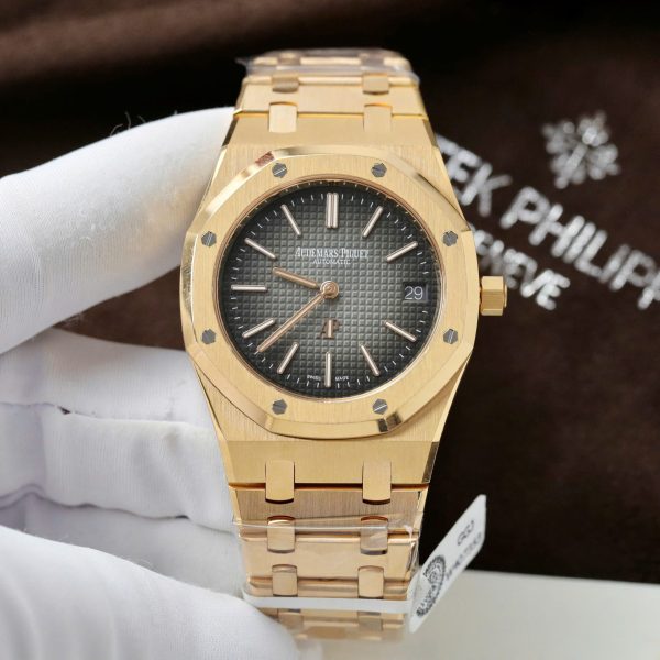 Đồng Hồ Audemars Piguet Royal Oak Jumbo 16202 Chế Tác Bọc Vàng Thật Nhà Máy ZF 39mm (2)