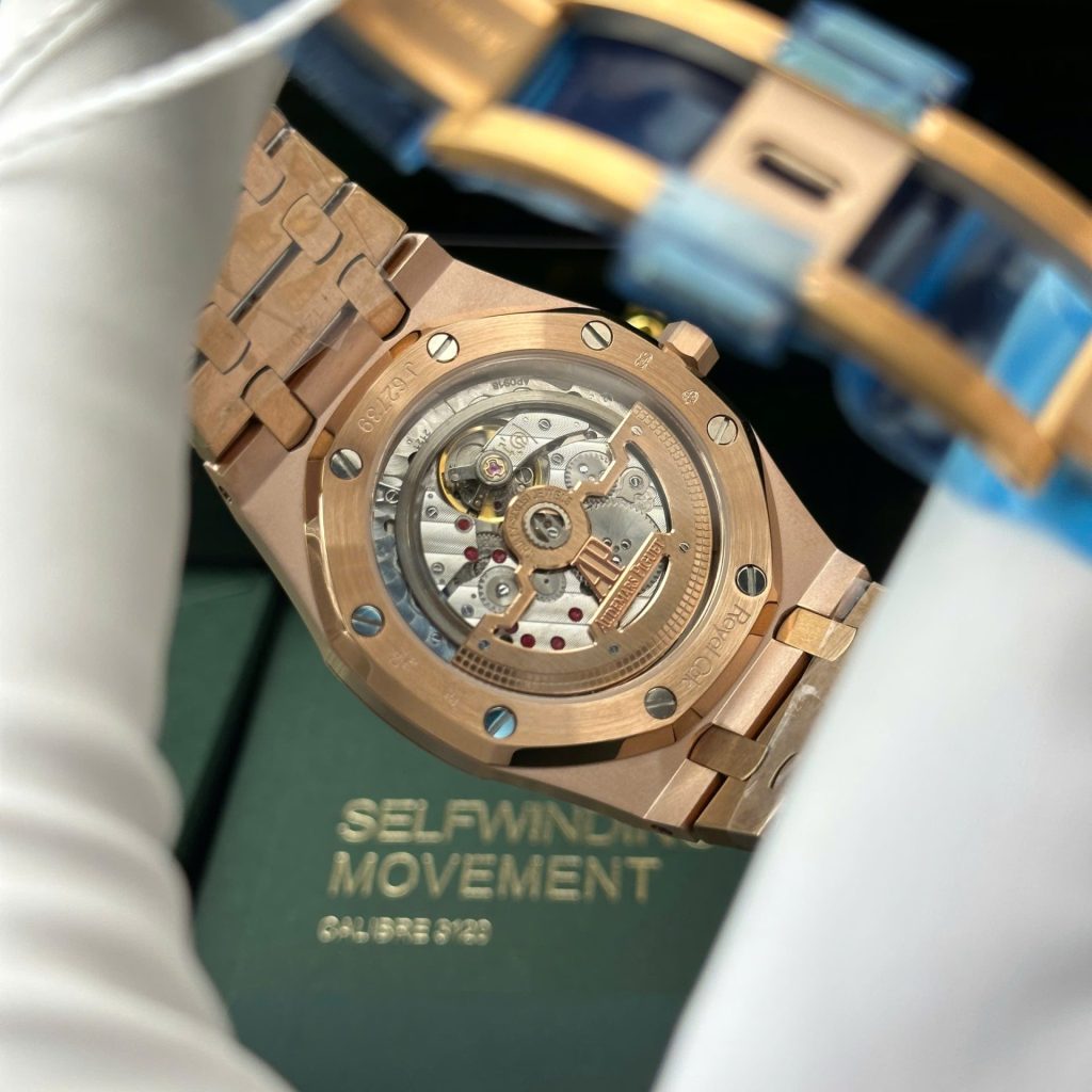 Đồng Hồ Audemars Piguet Royal Oak Jumbo Extra-Thin 15207OR Rep 11 Cao Cấp Mặt Đen Nhà Máy IP 39mm (2)