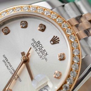 Đồng Hồ Chế Tác Rolex DateJust Nữ Đính Kim Cương Moissanite 31mm (2)