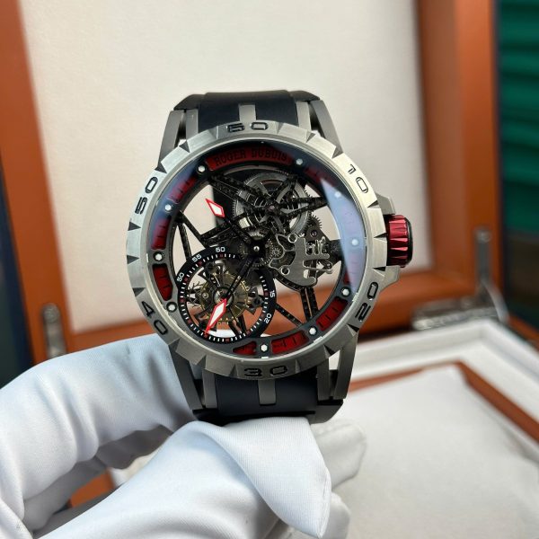 Đồng Hồ Roger Dubuis Excalibur Spider Titanium RDDBEX0545 Replica 11 Màu Đỏ Nhà Máy BBR 45mm (2)