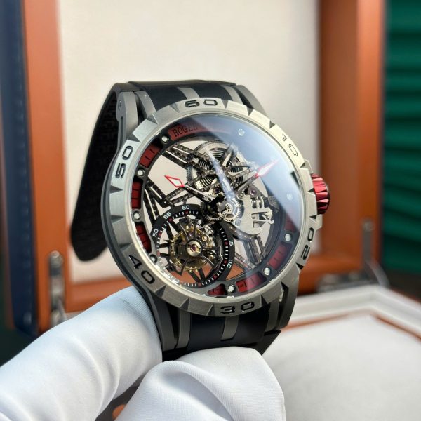 Đồng Hồ Roger Dubuis Excalibur Spider Titanium RDDBEX0545 Replica 11 Màu Đỏ Nhà Máy BBR 45mm (2)