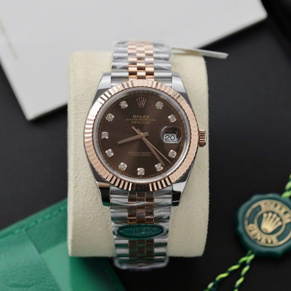 Đồng Hồ Rolex DateJust 126331 Mặt Số Chocolate Replica 11 Bọc Vàng Thật Nhà Máy Clean 41mm (2)