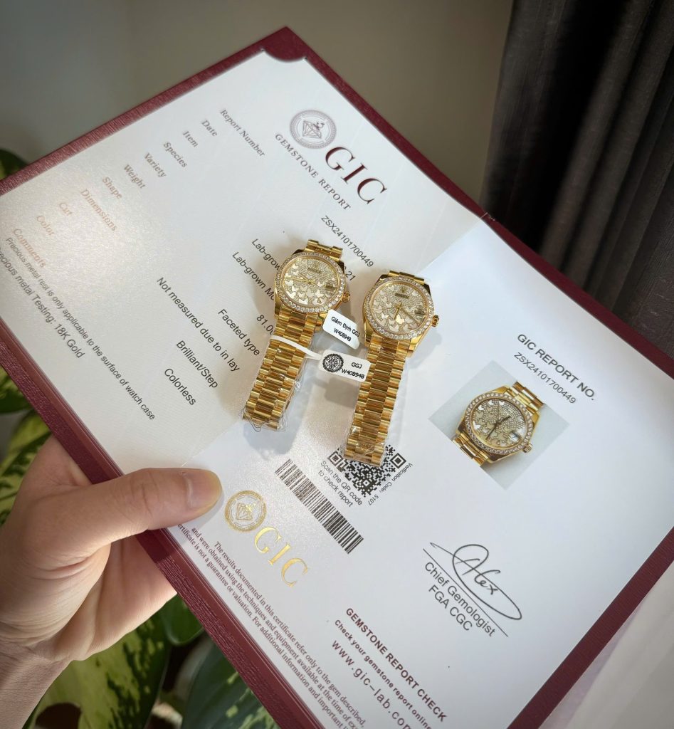 Đồng Hồ Rolex DateJust 278278 Mặt Số Butterfly Chế Tác Bọc Vàng Thật + Đính Kim Cương Moissanite 31mm (2)