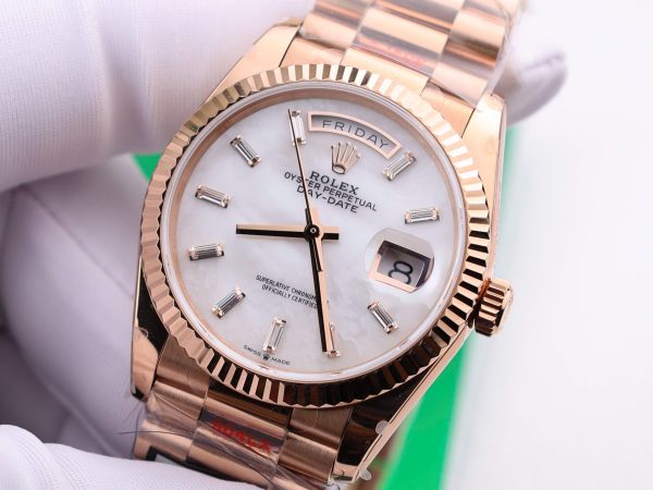 Đồng Hồ Rolex Day-Date 128238 Replica 11 Mặt MOP Tinh Chỉnh Trọng Lượng 158 Gram Nhà Máy QF 36mm (2)